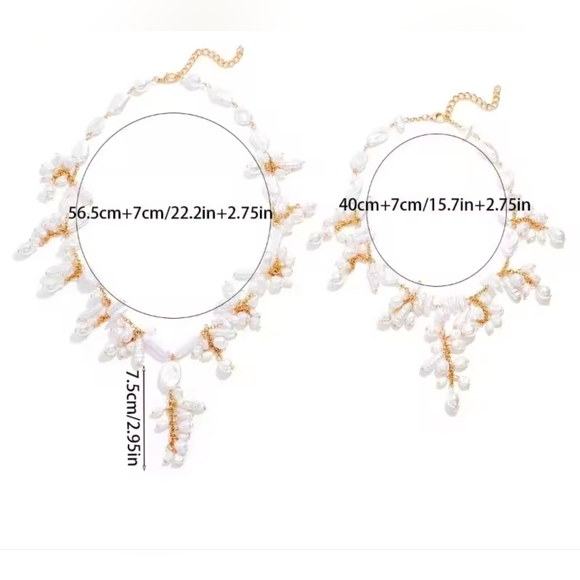 Pearl and Gold Statement Necklace - Picture 6 of 7